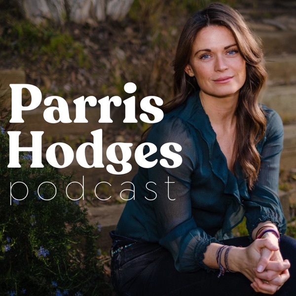 Cover art for the Parris Hodges Podcast, the host seated outdoors in a green blouse beside the show name.